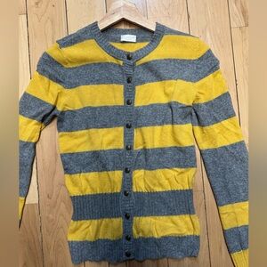 Valentino Gray and Yellow Striped Sweater